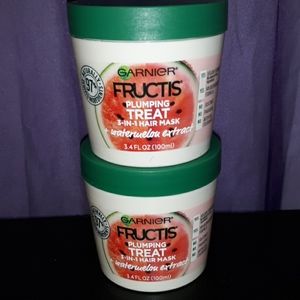 2 New Garnier Fructis Plumping Treat 2-in-1 Hair Mask 3.4 fl oz